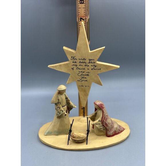 Blossom Bucket Nativity Set Star Luke 2:11 Scriptural Verse Figurine Christmas - Picture 5 of 6